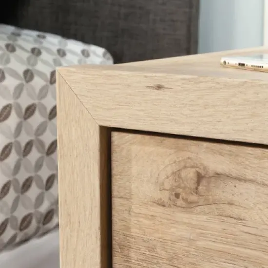 Pacific View 1 Drawer Nightstand Prime Oak- Sauder: Laminated Bedside Table with Shelving, CARB Certified image {2}
