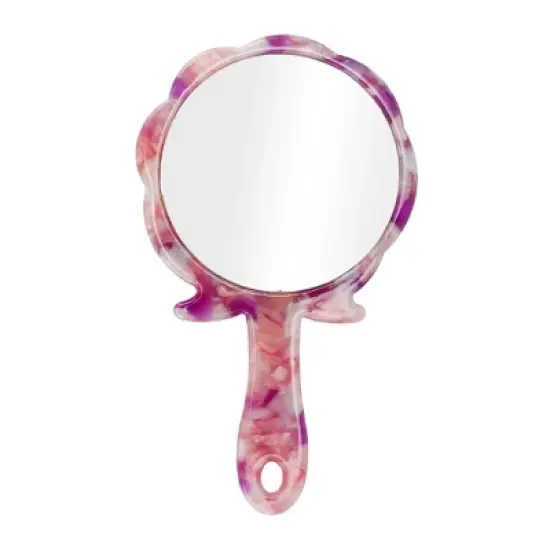 Unique Bargains Rose Shape Handheld Makeup Mirror 1 Pc image {12}