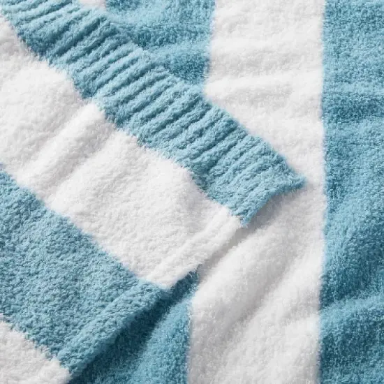 Chenille Stripe Baby Blanket - Blue and White Stripe - Cloud Island&trade; image {2}