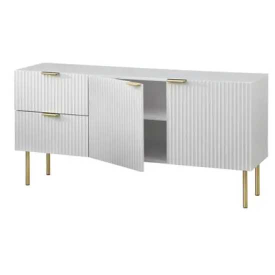 Valen Channel Front Large Buffet White - Lifestorey image {4}