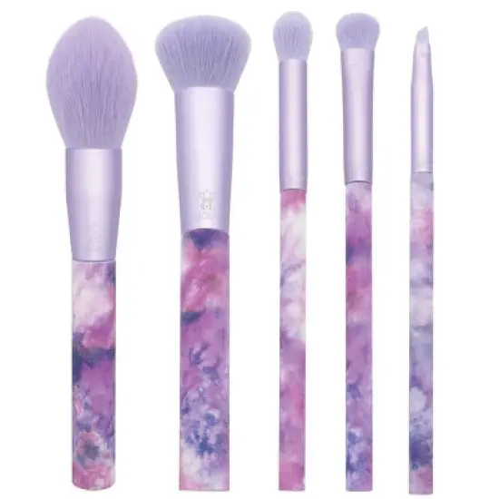 MODA Brush Tie Dye 5pc Makeup Brush Set, Includes Blush, Complexion, and Crease Makeup Brushes image {10}