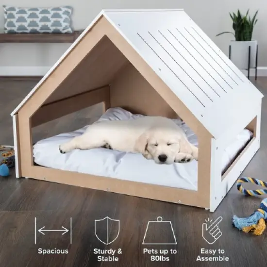 PETMAKER 29.5x28in Indoor Dog House, White image {6}