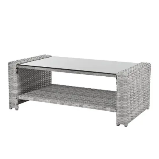 ELJGET 4 Piece Patio Furniture Set Outdoor Wicker Conversation Sets All Weather PE Rattan Sectional Sofa Set with Cushions & Coffee Table image {12}