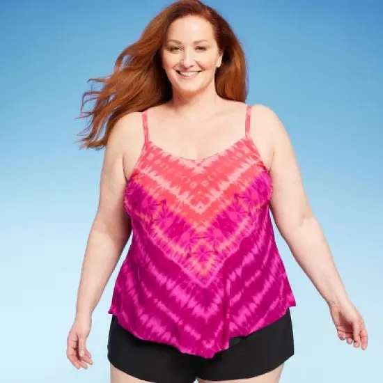 Women's UPF 50 V-Neck Angled Tankini Top - Aqua Green&reg; image {4}