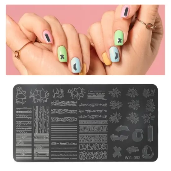 Unique Bargains Colorful Nail Art Stamp WY-092 Silver Tone 1 Pc image {2}