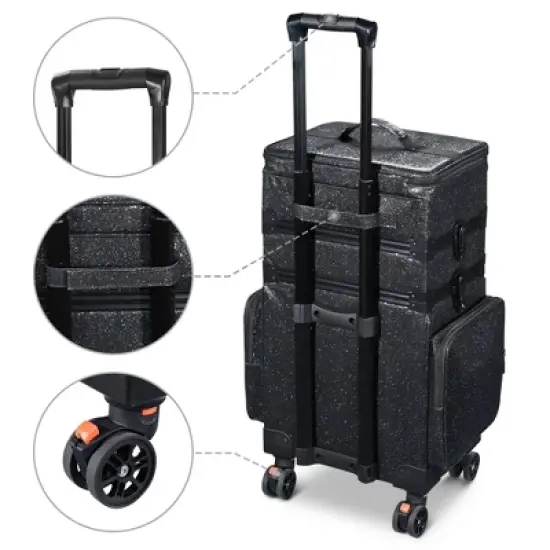 Byootique 3in1 Soft Sided Rolling Makeup Case With Removable Divider image {3}