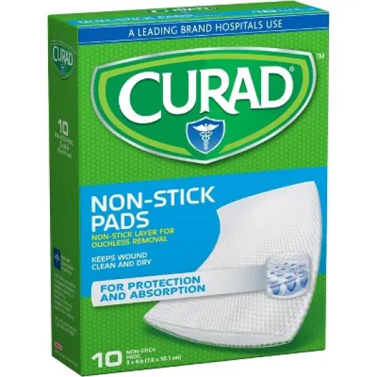 Curad Wound Non-Stick Pads  3" x 4", 10 Count image {3}