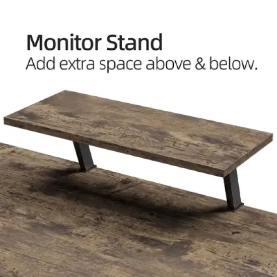 Somdot L Shaped Desk Corner Gaming and Computer Desk for Multiple Screens/Monitors, for Home, Office, College, and Dorm, Easy Assembly, Brown Wood image {3}