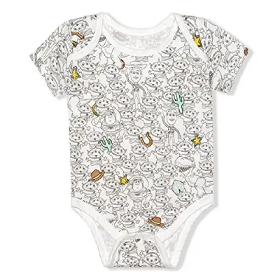 Disney Boy's 3-Pack Character Print Short Sleeve Bodysuit Creeper Set image {3}