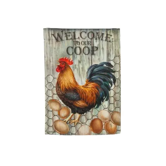 Welcome to Our Coop Garden Suede Flag image {1}