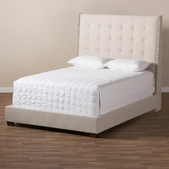Georgette Modern and Contemporary Fabric Upholstered Bed - Baxton Studio image {6}