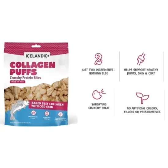 Icelandic+: Baked Beef Collagen w/ Cod Skin 2.5oz -  Treats For Med-Lg Dogs image {4}