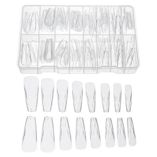 Unique Bargains 3D Argyle Fake Nails 150 Pcs image {6}