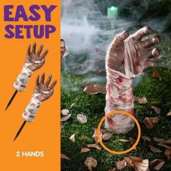 Joyfy Halloween Zombie Arm Yard Stakes, Creepy Severed Broken Arm Lawn Stakes Prop for Yard Lawn Garden Outdoor Halloween Decorations image {6}