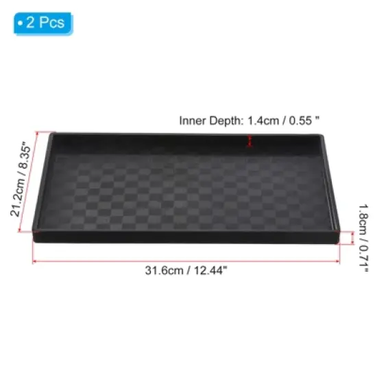 Unique Bargains Rectangular Plastic Reusable Fast Food Serving Tray 2 Pcs image {1}