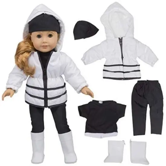 Dress Along Dolly Winter Snow Outfit for American Girl Doll, 5 Pieces image {1}
