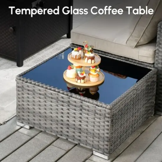 XIZZI Modular Outdoor Patio Furniture Set w/ Optional Coffee Table, Swivel Chair & Firepit - All-Weather, Waterproof & UV-Resistant image {8}