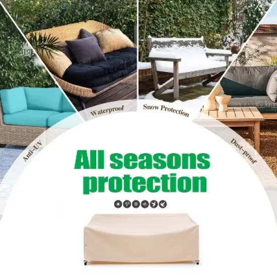 F&J Outdoors Premium Waterproof Outdoor Patio Sofa Cover - Beige image {6}