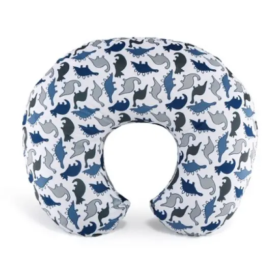 The Peanutshell Nursing Pillow Covers for Breastfeeding, 2 Pack Set, Dinosaur and Navy Blue Minky Dot image {2}