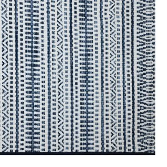 Pattern Stripe Outdoor Rug Blue - Threshold image {1}