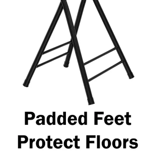 Set of 4 Counter Height Bar Stools &ndash; 24-Inch Backless Folding Chairs with 300lb Capacity for Kitchen, Rec Room, or Game Room by Trademark Home (Black) image {3}