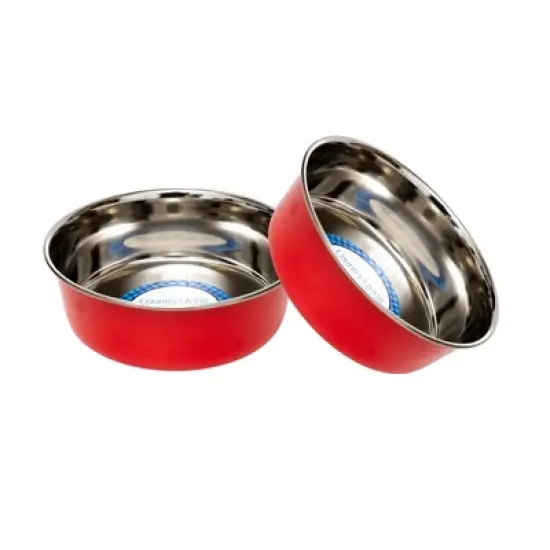 Country Living Set of 2 Heavy Gauge Stainless Steel Dog Bowls - Non-Skid, Durable & Rust-Resistant image {12}