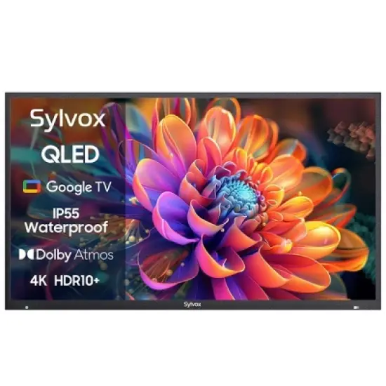 SYLVOX Outdoor TV, 43'' QLED Smart Google TV, IP55 Waterproof, Dolby Atmos HDR, Google Assistant,1000nits Weatherproof Television(Deck Pro QLED 2.0) image {9}