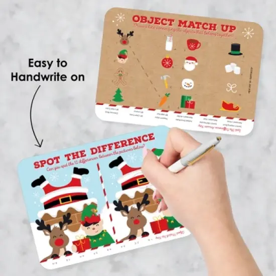 Big Dot of Happiness Jolly Santa Claus - 2-in-1 Christmas Party Cards - Activity Duo Games - Set of 20 image {2}