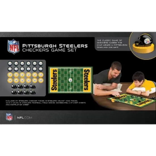 MasterPieces NFL Pittsburgh Steelers Checkers Board Game for Kids and Families, Steelers Toys image {3}