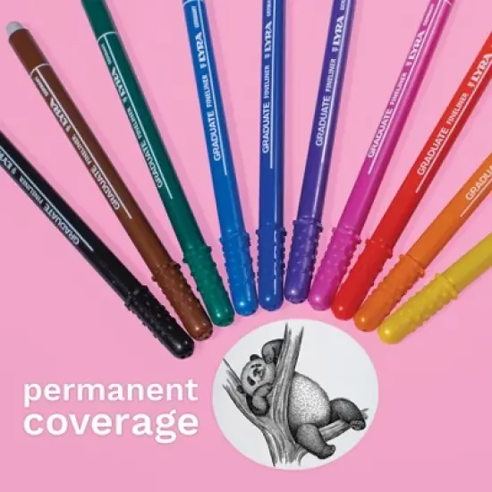 Lyra&reg; Graduate Fineliner Marker Set Tin, Assorted Colors, 10 Pieces image {2}