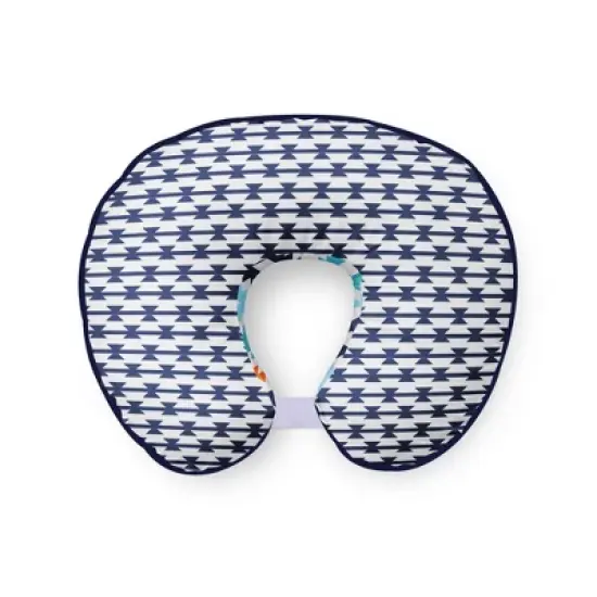 Bacati - 3 pc Liam Aztec Print Aqua Orange Navy Hugster Feeding & Infant Support Nursing Pillow image {2}