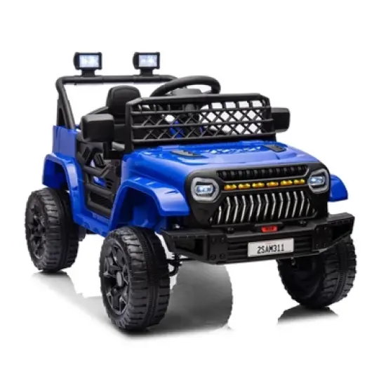 12V Ride On Car for Kids, Electric Vehicle Toddles, Battery Powered Truck Car Toy with RC, LED, Music, 4-Wheel Suspension image {9}