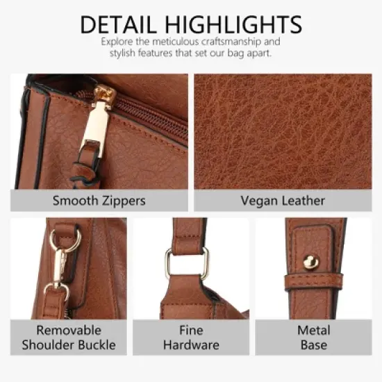 Hobo Crossbody Bags for Women Vegan Leather Purses and Handbags Bucket Bags Ladies Shoulder Purses for Everyday image {2}