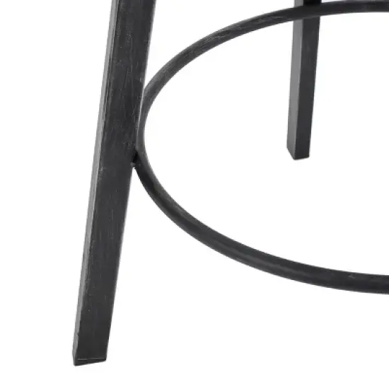 Set of 2 Alanis Modern Industrial Firwood Adjustable Height Swivel Barstools Natural/Black Brushed Silver - Christopher Knight Home image {4}