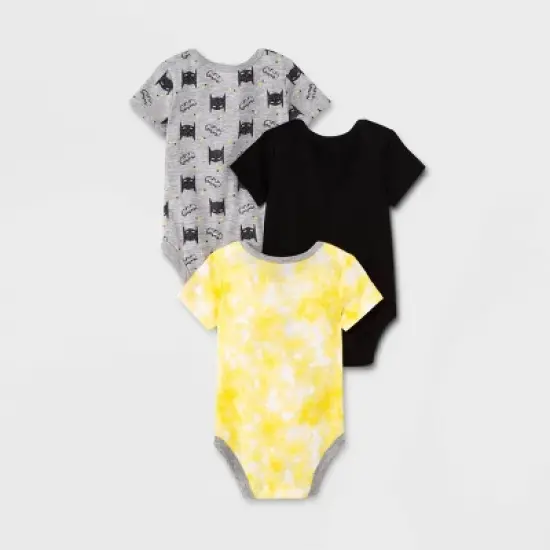 Baby Boys' 3pk Batman Bodysuit Set - Black image {1}