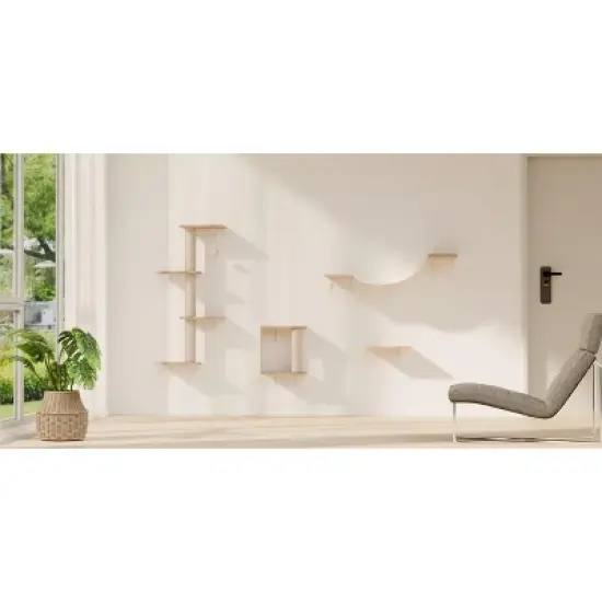 Racxily 4pcs Modern Wall-Mounted Cat Furniture image {5}