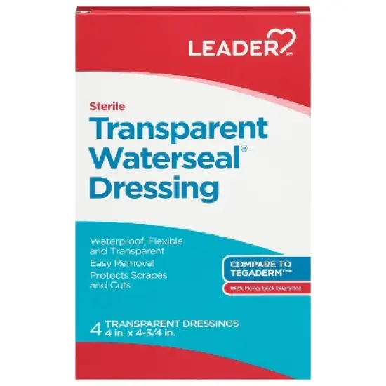 Leader Sterile Transparent Waterseal Dressing Packed, Unspecified 4 ea image {7}