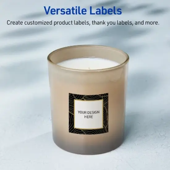 Avery Square Labels, Black with Gold Pattern, 2" x 2" image {5}