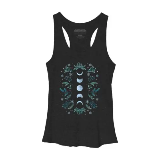 Women's Design By Humans Moonlight Garden - Teal Snow By EpisodicDrawing Racerback Tank Top image {3}