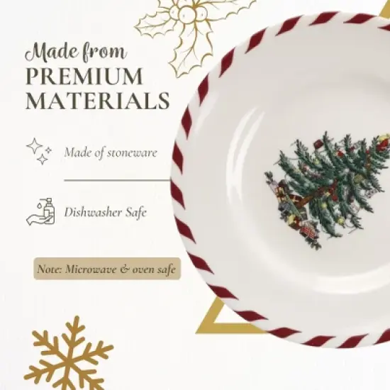 Spode Christmas Tree Peppermint Canape Plates - Set of 4 image {3}