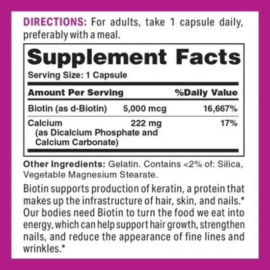 Vitamin World - Super Biotin 5000 mcg. image {1}