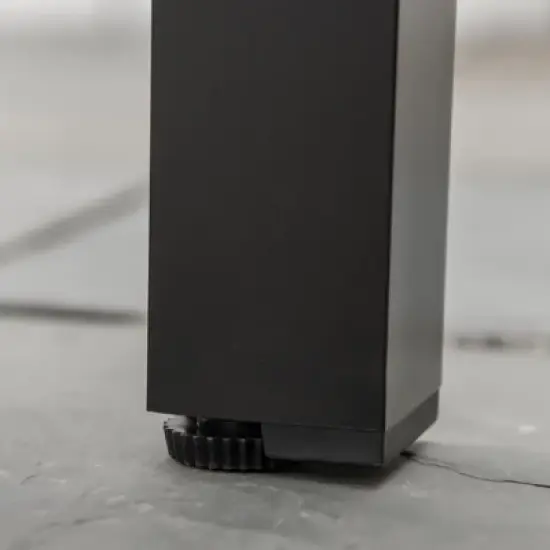 Gulches Outdoor Dining Table for 6, Rectangular Patio Table with Aluminum Legs & Woodgrain Top, 55" x 35.5", Black image {9}