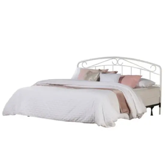 Jolie Metal Arched Scroll Design Headboard and Bed Frame White - Hillsdale Furniture image {12}