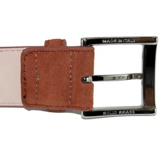 CrookhornDavis Men's Siena Suede Calfskin Dress Belt with Solid Brass Buckle image {2}