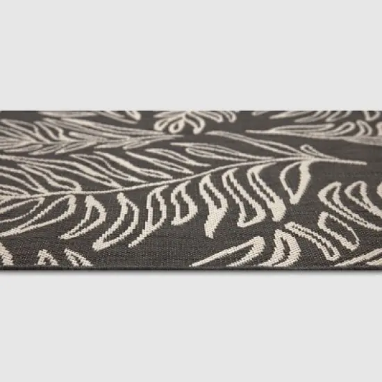 9' x 12' Leaves Outdoor Rug Black - Project 62&trade; image {3}