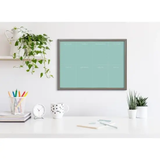 18" x 24" Blake This Week Teal Framed Printed Glass by the Creative Bunch Studio Gray - Kate & Laurel All Things Decor image {5}