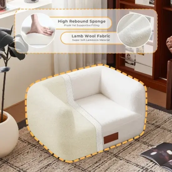 ATJafurn Faux Cashmere Pet Sofa for Indoor Cats,  Beds for Small Dogs & Cats, White Cat Couch with Nameplate for Living Room Bedroom image {6}