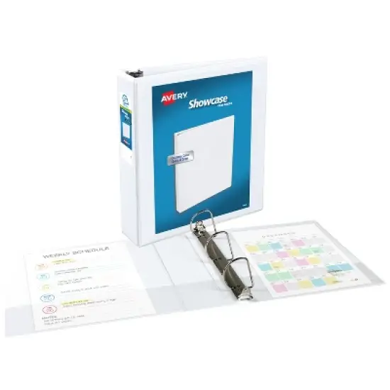 Avery Economy Showcase View 3 Ring Binder, 2 Inch Slant Rings, 1 White Binder (19701) image {1}
