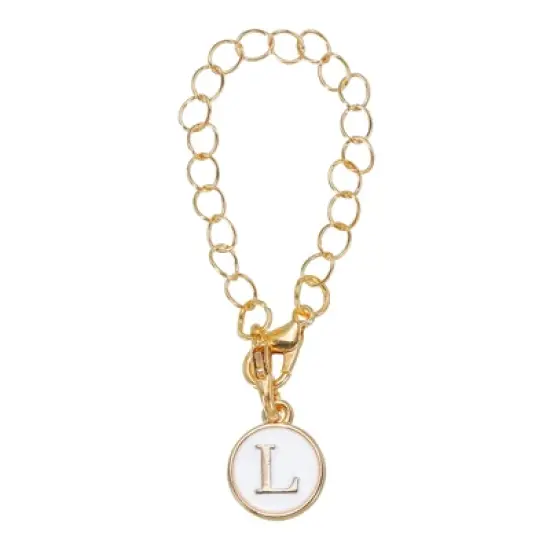 Unique Bargains Heart Shape Identification Handle Letter Charm Accessories White 1 Pc image {11}