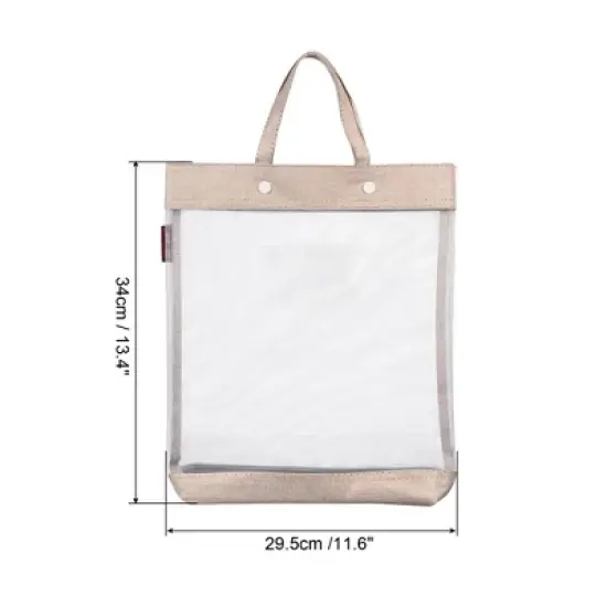 Unique Bargains Nylon Mesh Transparent Document Bag with Handle 13.4" x 11.6" image {1}